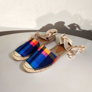 J. Crew Factory Multicolor Canvas Esperdrille Closed Toe Sandal